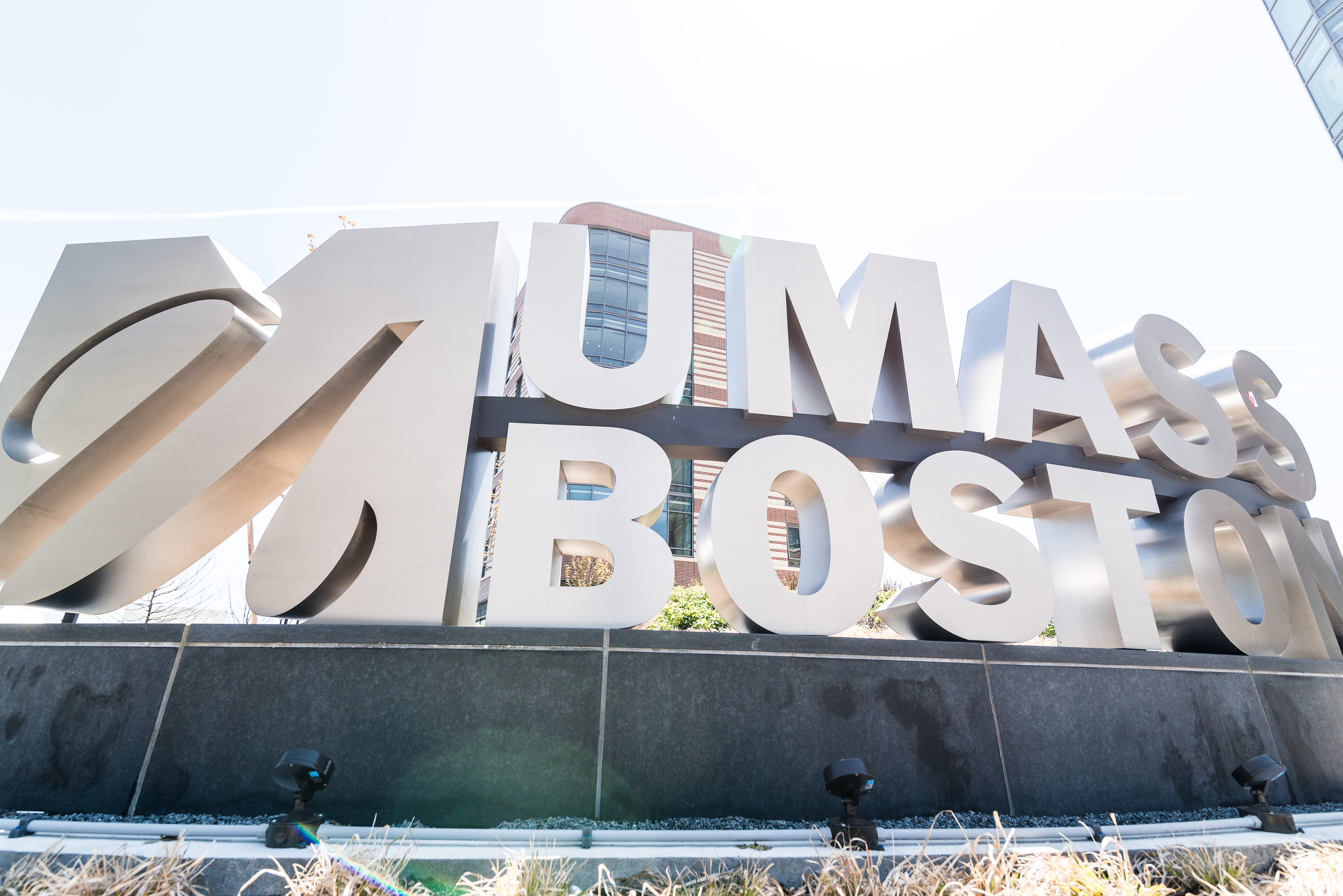 UMass Boston sign.